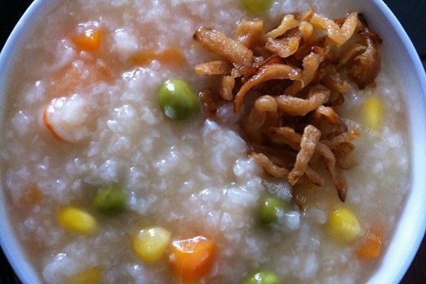 虾仁果蔬粥