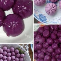 自制紫薯花球