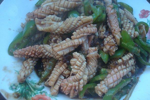 美味的豉椒鱿鱼