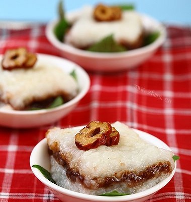 家庭版豆沙糯米凉糕