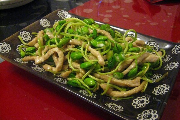 家庭版里脊炒豆苗