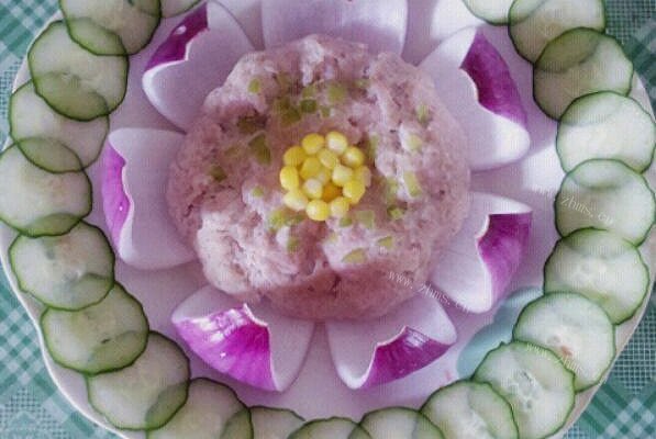 家庭版莲花蒸肉饼