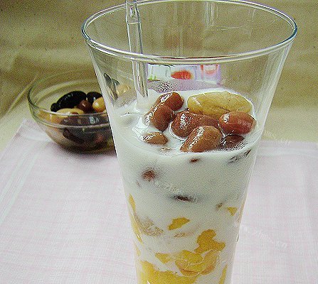 冰芒果蜜豆酸奶