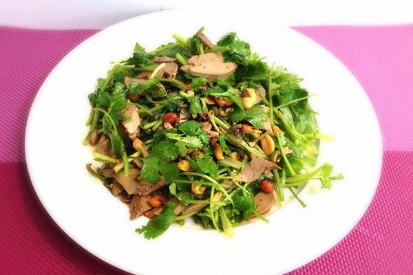 家常麻辣香菜拌鸭肝