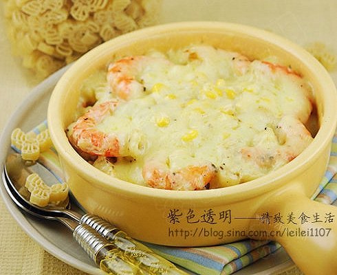 快手玉米虾仁焗麋鹿意面