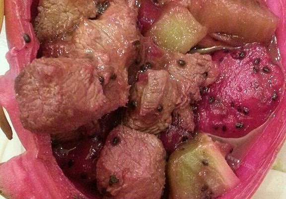 水果牛肉粒