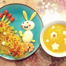 小白兔采蘑菇儿童早餐
