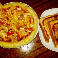 电饼铛版培根香肠披萨