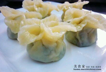 青菜蒸饺