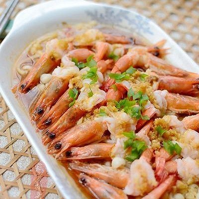 豉油金针菇虾