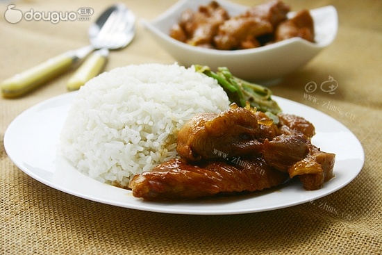 蜜汁鸡腿饭