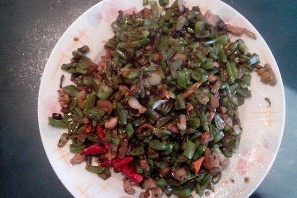 家常榄菜肉末四季豆