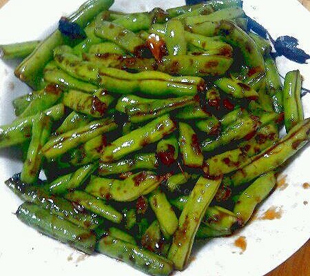 素炒耗油豆角
