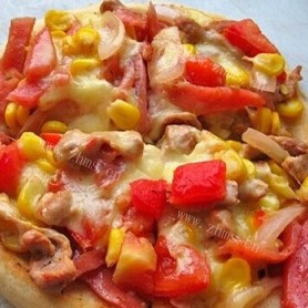 家常版番茄肉丝洋葱披萨
