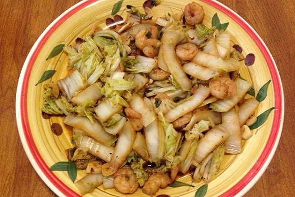 白菜炒虾仁