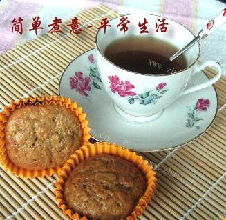 健康的全麦红糖香蕉马芬
