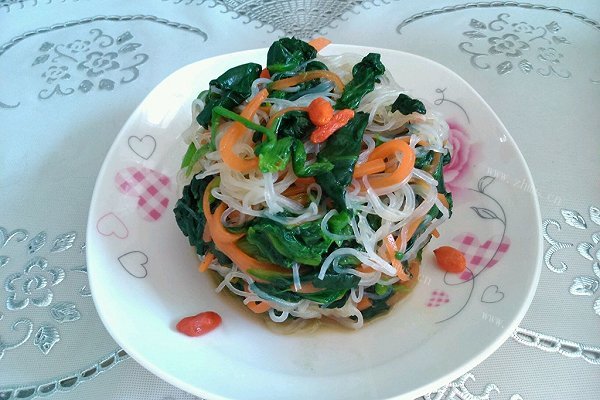 家常菠菜拌粉丝