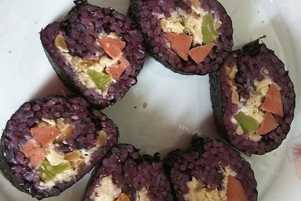 美味黑米花生寿司