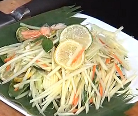 鲜虾木瓜丝沙拉