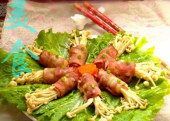 培根金针菇卷