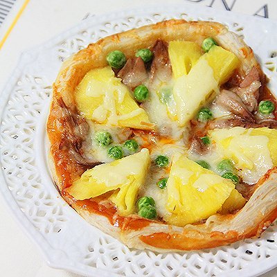 10分钟早餐—飞饼版 菠萝金枪鱼披萨