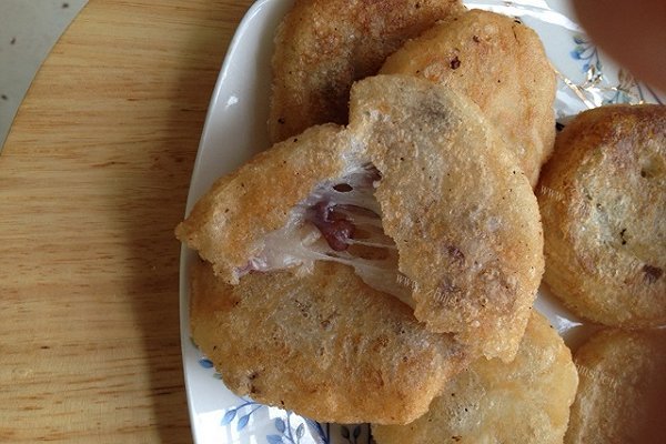 家庭版红豆糯米糍粑