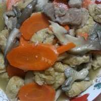 油豆腐平菇炒肉