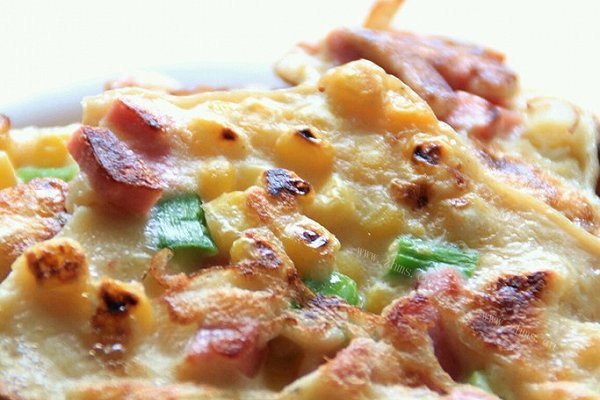 玉米蛋香火腿饼