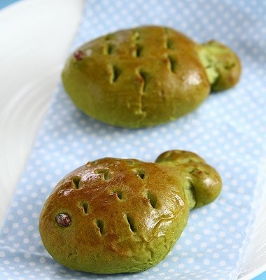 抹茶蜜豆面包
