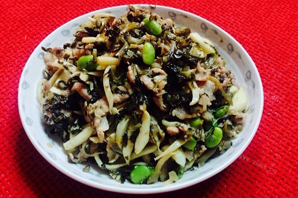 家常版茭白肉丝炒咸菜
