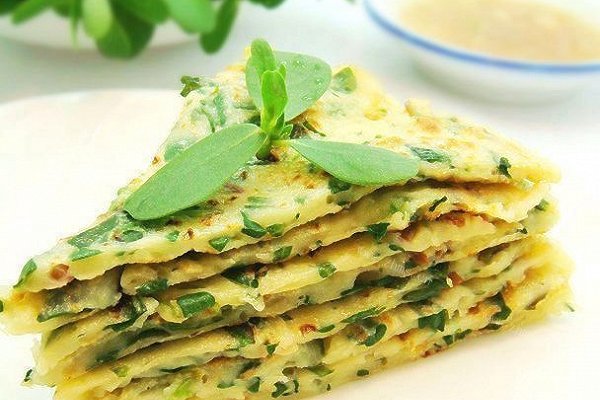 马齿菜鸡蛋煎饼