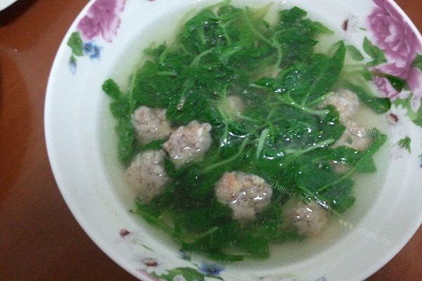 青菜秧肉圆汤
