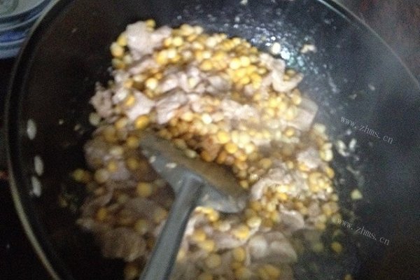 玉米炒肉末