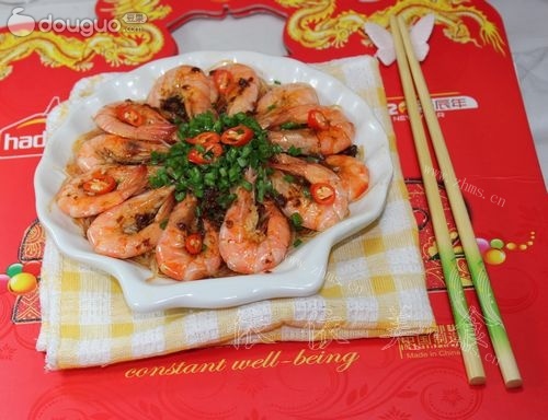 简易版拌饭酱蒸鲜虾粉丝