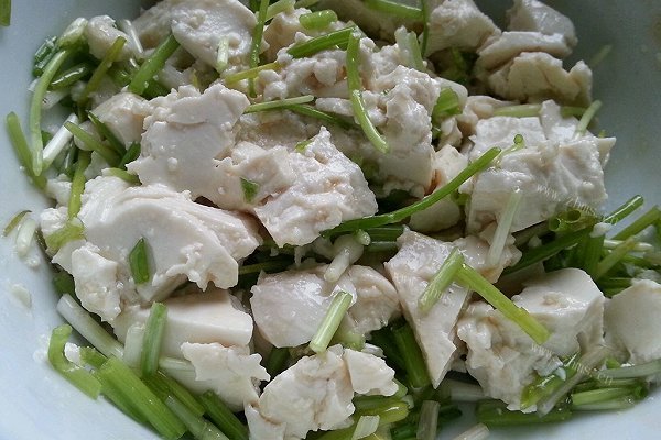 乐乐自家菜-小葱拌豆腐