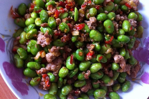 毛豆炒肉末