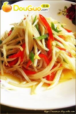 家常菜双椒炒掐菜