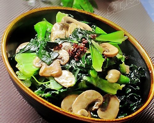 椒油口蘑小油菜