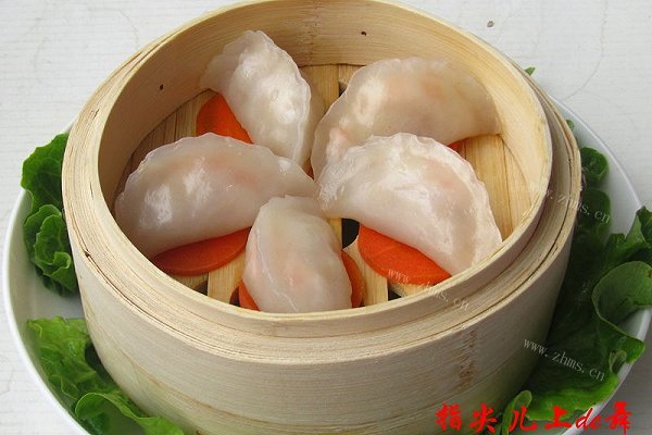 粤式早茶必点的点心-虾饺	