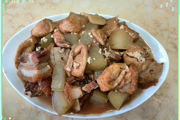 冬瓜豆卜焖烧肉
