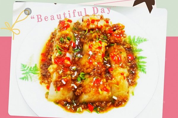 鱼鼓油蒸肉末冬瓜