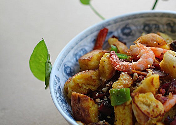 虾仁牛肉炒大饼