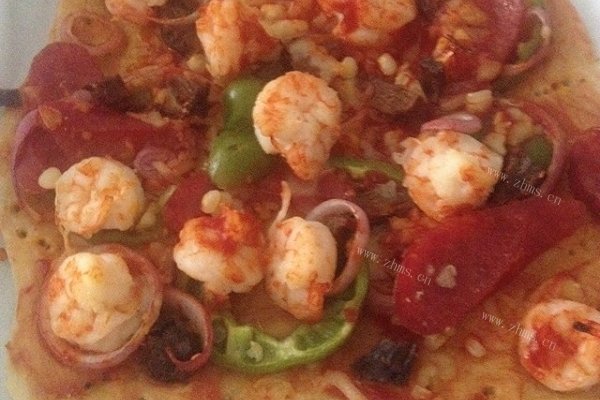 自制海鲜荤食天地pizza