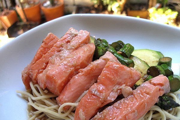 poached salmon