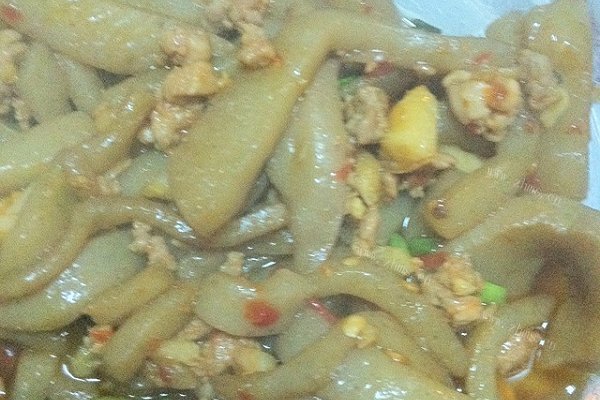 自制魔芋豆腐炒肉泥