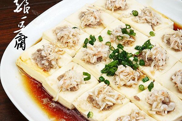 家常菜男虾米酿豆腐