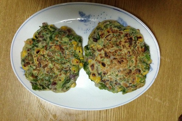 自制苦菊蛋饼