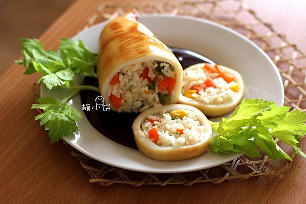 照烧鱿鱼筒酿饭