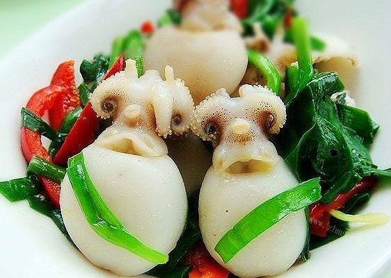 韭菜墨鱼仔