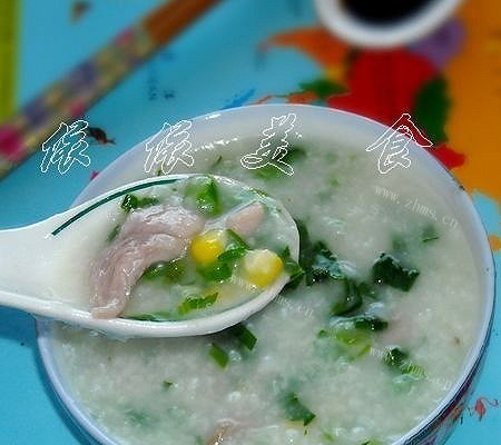 瘦肉玉米菜心粥